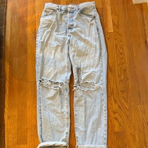 PacSun Light Blue Distressed Dad Jeans size 27 Used